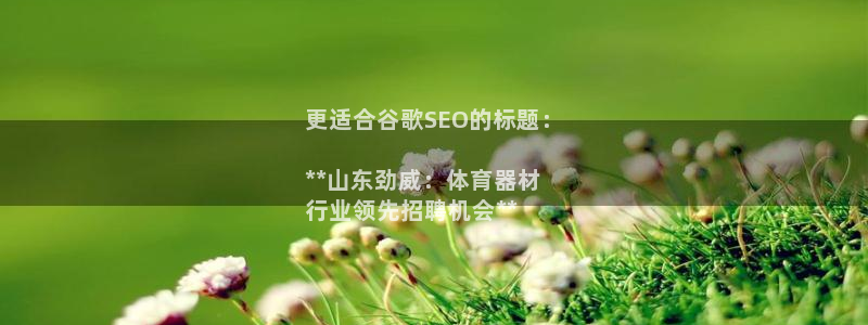 下载尊龙：更适合谷歌SEO的标题：

**山东劲威：